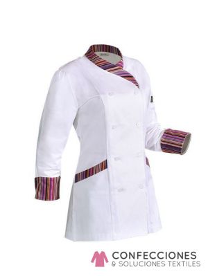 chaqueta para chef mujer blanca con moda