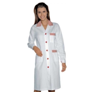 bata para uniforme para domestica blanca combinada