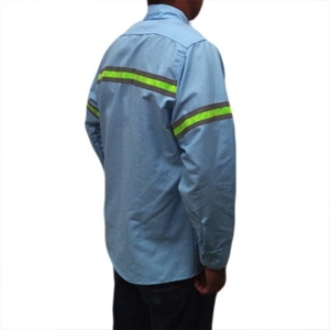 camisas con cinta reflectiva con cinta verde y gris azul cielo