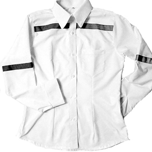 camisas con cinta reflectiva oxford blanca con cinta gris