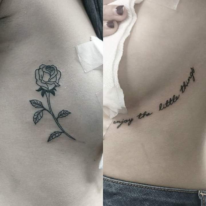 10 Tatuajes De Frases Grandes Y Pequenas Debajo De Los Senos